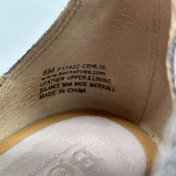 Born Women's Gray Leather Snake Print Lace Up Sandals Size 8M Casual Summer - Picture 13 of 14